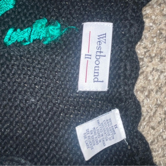 Westbound Black Sleeveless Cardigan with Green and Red Embroidery - Picture 3 of 6